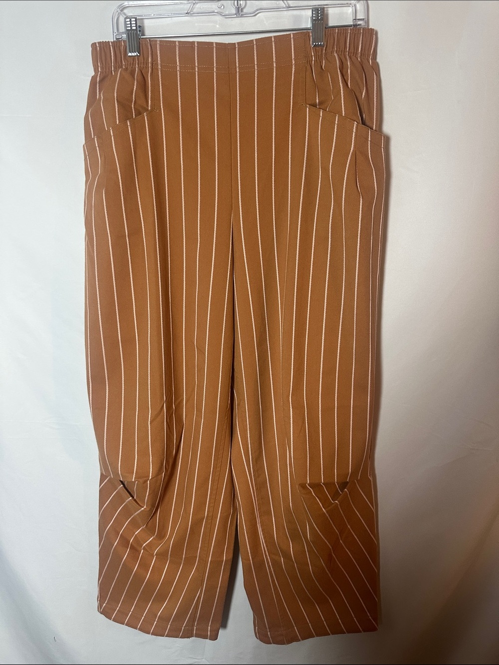 Free People nice choice Rust Brown Pinstripe Cropped Pants
